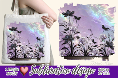 Lilac Flower pattern illustration |Purple sublimation design Product Image 1