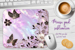 Iridescent lilac black butterfly mouse pad sublimation png Product Image 1