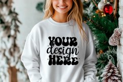 Gildan 18000 Women Sweatshirt Mockup Christmas Sweatshirt Product Image 1