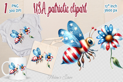 Funny bees in American flag colors clipart |Independence Day Product Image 1