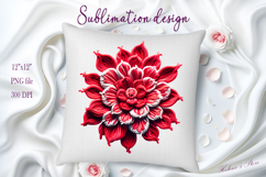 Red yarn crochet Roses Clipart |Amazing knitted flower png Product Image 2