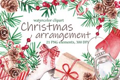 Christmas watercolor clipart Product Image 1