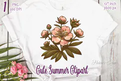 Primrose wildflower clipart png| Vintage flower graphics Product Image 1