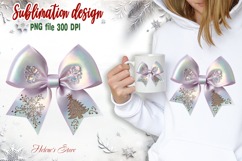 3d Christmas coquette bows design| Lilac bow T-shirt clipart Product Image 2