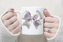 3d Christmas coquette bows design| Lilac bow T-shirt clipart Product Image 1