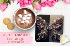 3d Crystal butterfly coaster sublimation | Square coasters Product Image 1