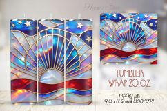 USA Patriotic tumbler wrap 20oz | Fourth of July holiday png Product Image 1