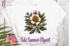 Primrose wildflower clipart png| Vintage flower graphics Product Image 1