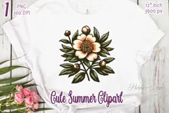 Primrose wildflower clipart png| Vintage flower graphics Product Image 1