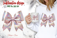 3d Christmas coquette bows design| Lilac bow T-shirt clipart Product Image 2