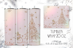 Christmas tree tumbler wrap 20oz sublimation | Golden Magic Product Image 1