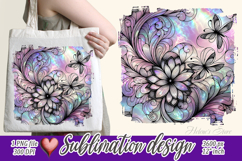 Butterfly pattern illustration|Purple sublimation design png Product Image 1