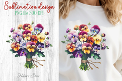 Summer flowers sublimation design png | Cute pansy clipart Product Image 1
