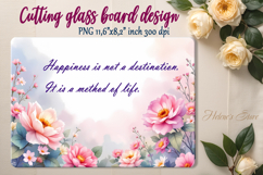 Spring flowers cutting board sublimation | Watercolor floral Product Image 1