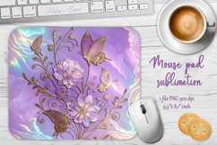 Iridescent lilac golden floral mouse pad sublimation design Product Image 1