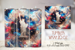 USA Patriotic tumbler wrap 20oz | Fourth of July holiday png Product Image 1