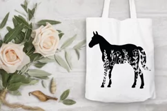 Horse Floral Cut Files SVG, Horse Clipart. Floral Pony SVG. Product Image 6