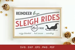 Reindeer Sleigh Rides Christmas Sign svg eps png pdf dxf Product Image 1