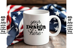 4th of July white 11oz blank coffee mug mockup Product Image 1