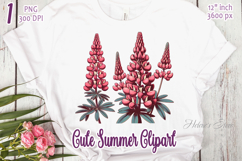 Lupine wildflower clipart png| Vintage flower graphics Product Image 1