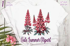 Lupine wildflower clipart png| Vintage flower graphics Product Image 1