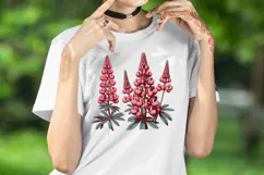 Lupine wildflower clipart png| Vintage flower graphics Product Image 2
