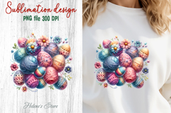 Colorful Easter eggs Sublimation designs | Religious clipart Product Image 1