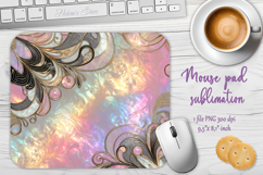 Iridescent lilac golden floral mouse pad sublimation design Product Image 1