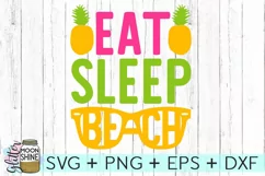 Eat Sleep Beach SVG DXF PNG EPS Cutting Files Product Image 2