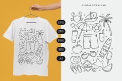 Surfing Doodle T-shirt | SVG Product Image 1
