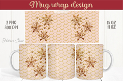 Christmas snowflakes mug wraps png|Golden sublimation design Product Image 1