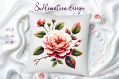 Cute yarn crochet Roses Clipart |Amazing knitted flower png Product Image 2