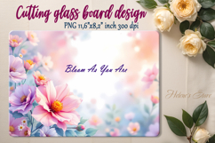 Spring flowers cutting board sublimation | Watercolor floral Product Image 1