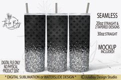 20 oz Skinny Tumbler Sublimation Design Bundle Black Glitter Product Image 2