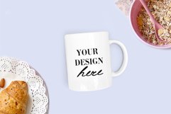 11oz Mug mockup on minimalist breakfast background, PSD file Product Image 3