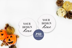 Halloween Sandstone car coaster mockup, Car Coasters set Product Image 1