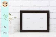 Black brown landscape frame mockup with Tobacco flowers. Product Image 3