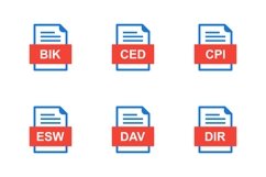 Set Of File Formats Icons Product Image 1