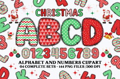 Christmas Alphabet png clipart, christmas letters doodle Product Image 1