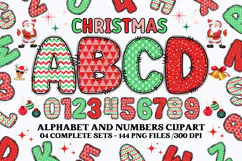 Christmas Alphabet png clipart, christmas letters doodle Product Image 1