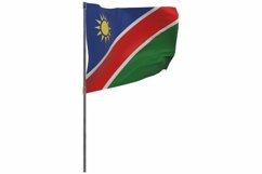 Namibia flag on pole. Waving banner isolated. National flag Product Image 1