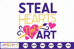 Steal hearts not art SVG, motivational cutting file, support Product Image 2