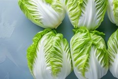 Fresh napa cabbage on blue background Product Image 1