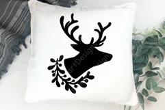 Deer SVG, Christmas Deer Head Silhouette PNG, JPG, DXF Product Image 3