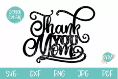 Thank You Mom Cake Topper SVG |Thank You Sign SVG Product Image 2