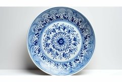 plate blue white graphic Product Image 1
