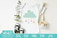 Cute Baby SVG - Cloud With Hearts - Newborn SVG Cut File Product Image 3