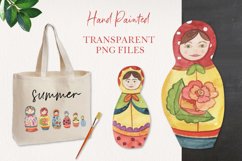 Detailed Russian Dolls Collection Watercolor Elements Floral Product Image 3