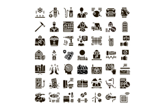 Various black and white icon set concept collection Product Image 1
