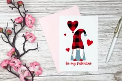 Valentine Buffalo plaid Gnome Girl, love quotes, heart svg. Product Image 3